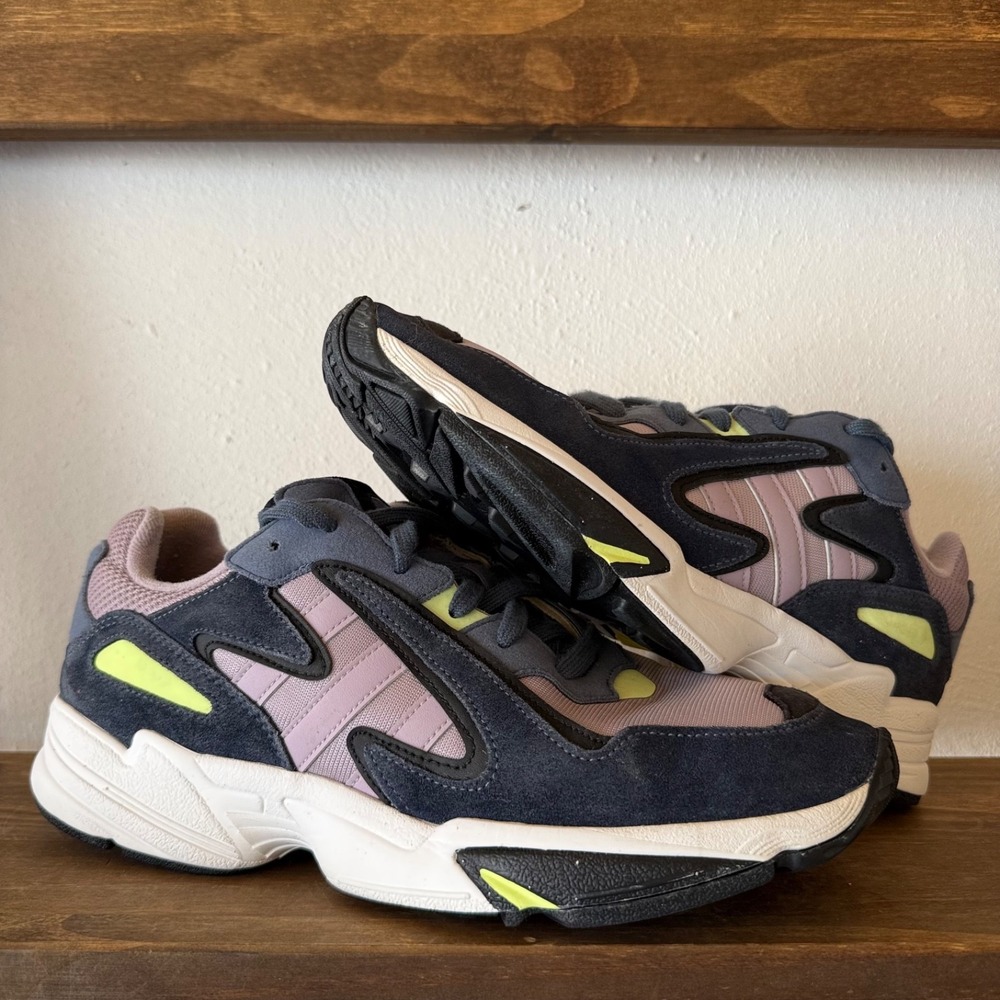 Adidas Yung-96 Chasm Tech Ink EE7235 Men's Size 11 Navy Purple Lime Sneakers